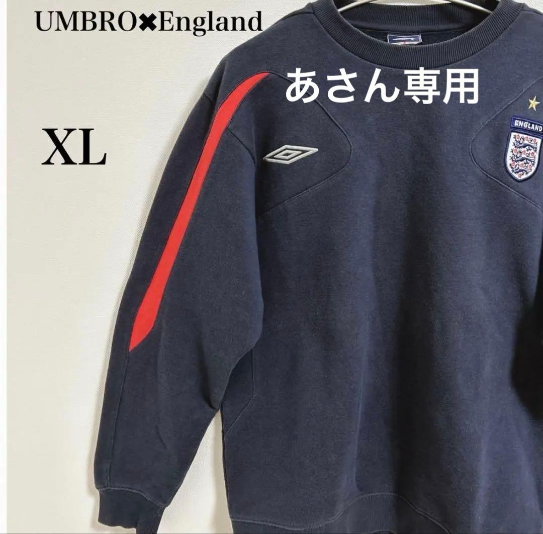 激レア 90s イングランド アンブロ umbro 刺繍ロゴ スウェット 紺　赤