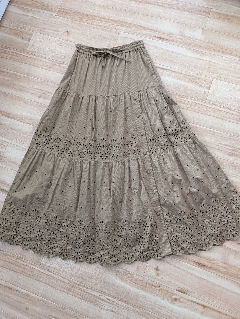 COACH コーチ カットワーク刺繍 ロングスカート 美品