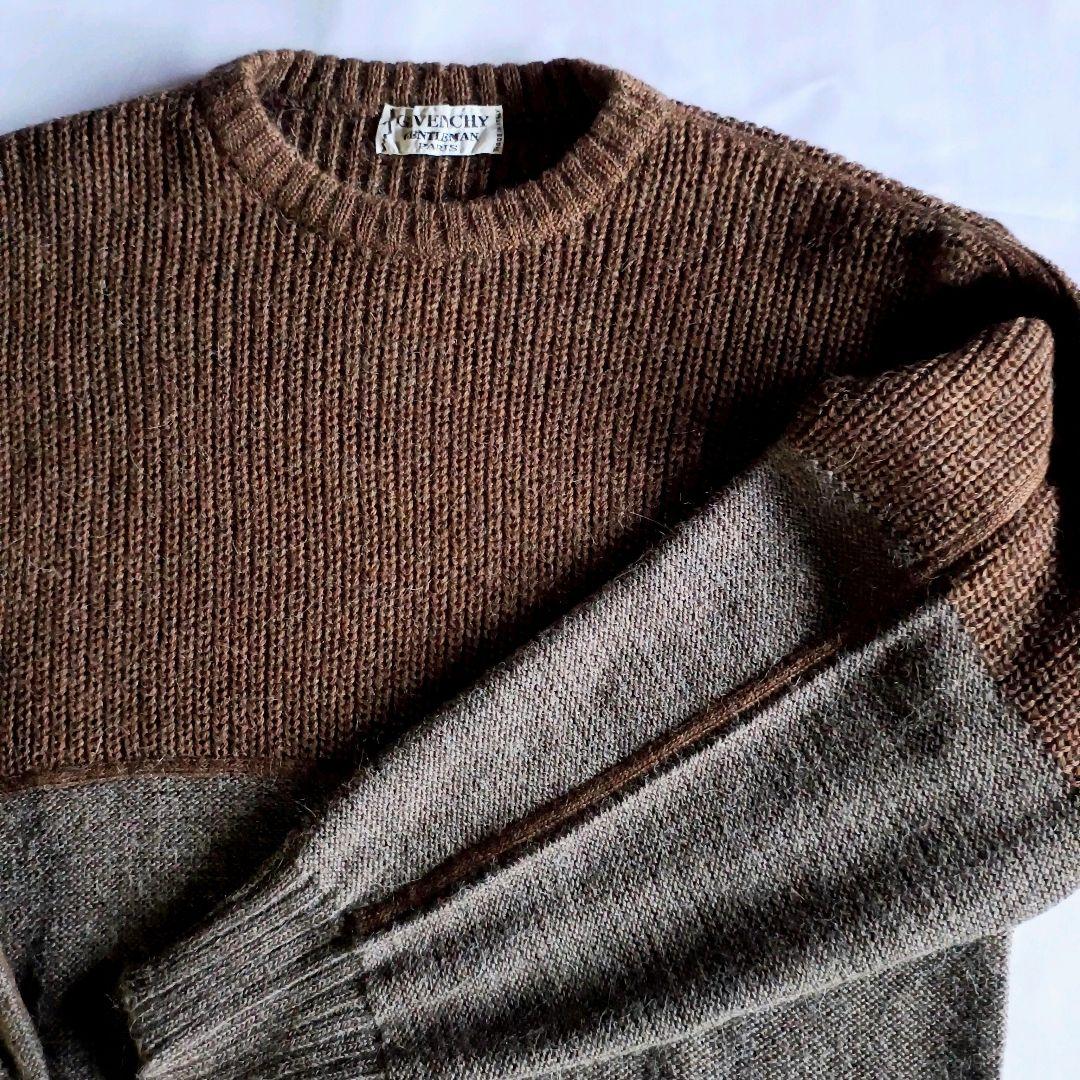 GIVENCHY ヴィンテージ ウール アルパカ 切り替え ニット セーター