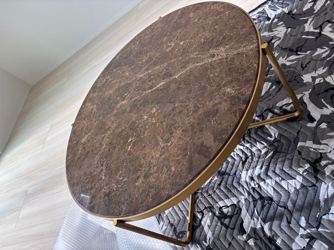 特価！クラッシュゲート 大理石 円形テーブル ローテーブル