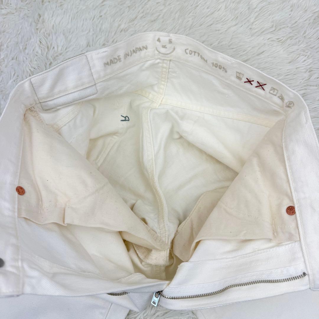 現行 45R ライ麦デニムのクロスビー5 ホワイト デニム ジーンズ 29