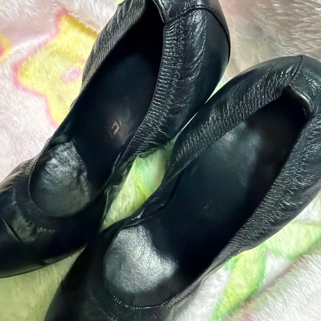 本物)CHANEL シャネル　ブラックレザー ハイヒール・パンプス