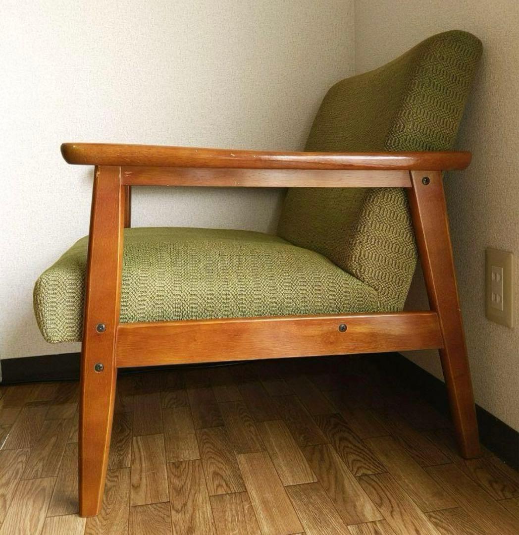 専用です。 送料込 オールド カリモク家具 Kチェア モスグリーン