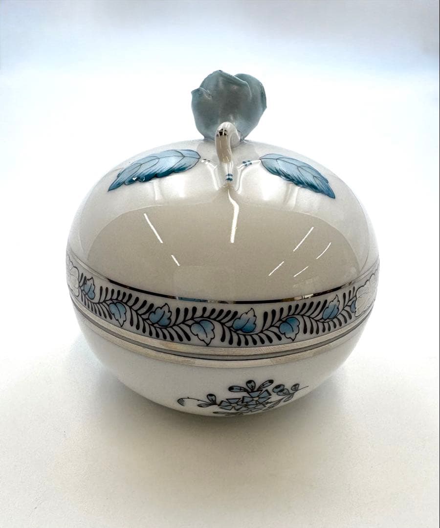 未使用保管品　HEREND ヘレンド　アポニーターコイズプラチナ ボンボニエール