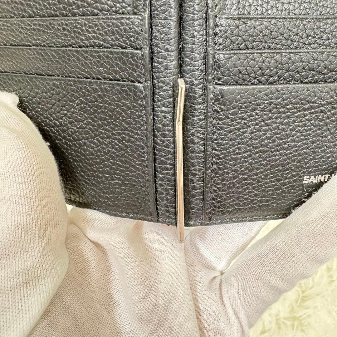 美品 サンローラン SAINT LAURENT マネークリップ カサンドラ 革
