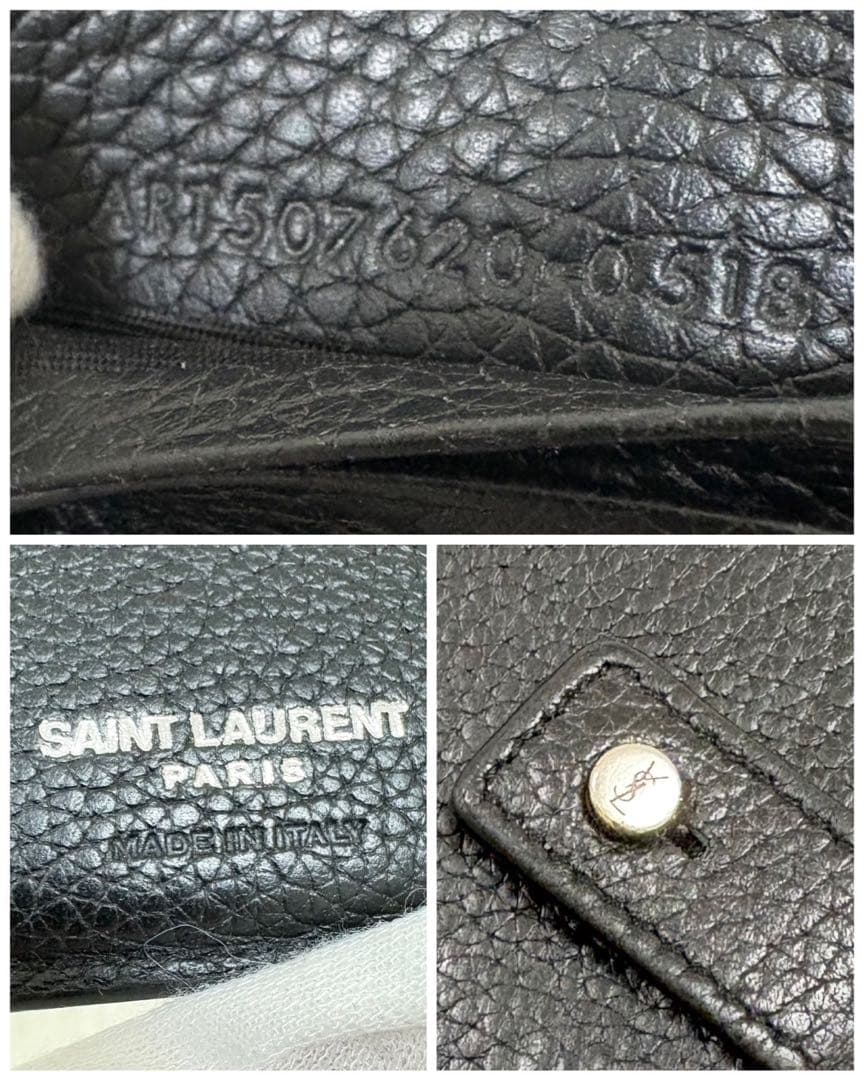 美品 サンローラン SAINT LAURENT マネークリップ カサンドラ 革