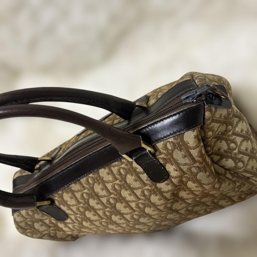 クリスチャンディオール ハンドバッグ ミニボストン トロッター ブラウンCDロゴ