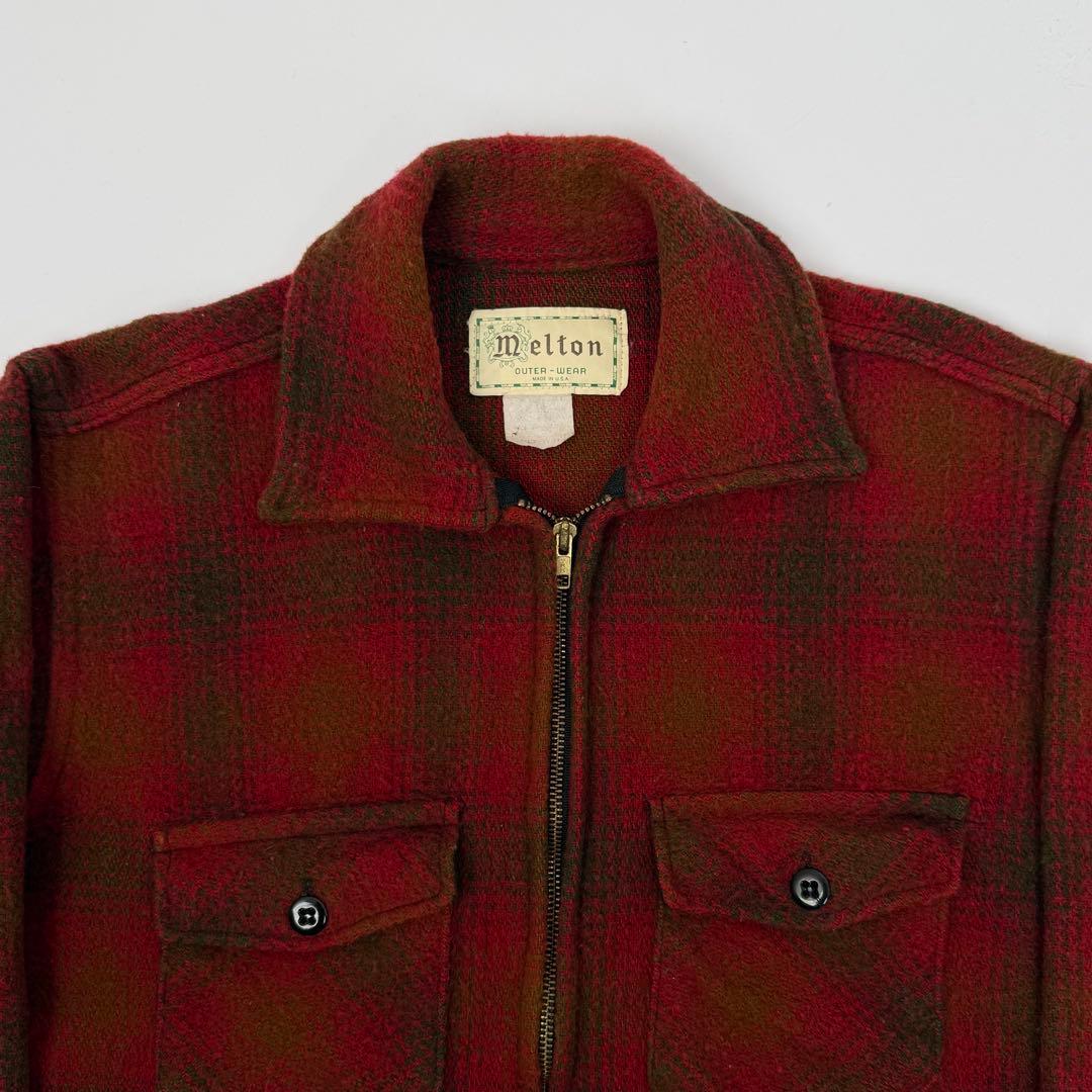 melton 70s USA製 オンブレ CPO ウールジャケット メルトン