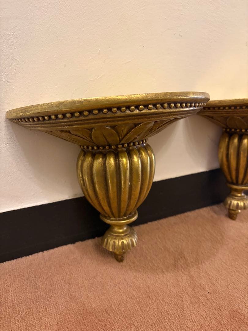 ミッドセンチュリーゴールド壁掛け2個セットビンテージ