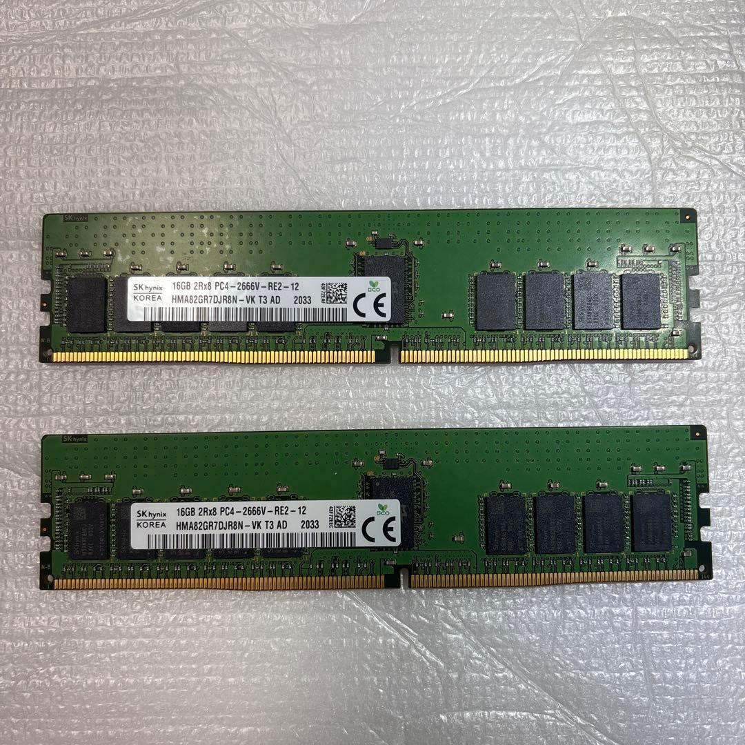 デスクトップ用 メモリー DDR4 16GB SK hynix ２枚組　32GB