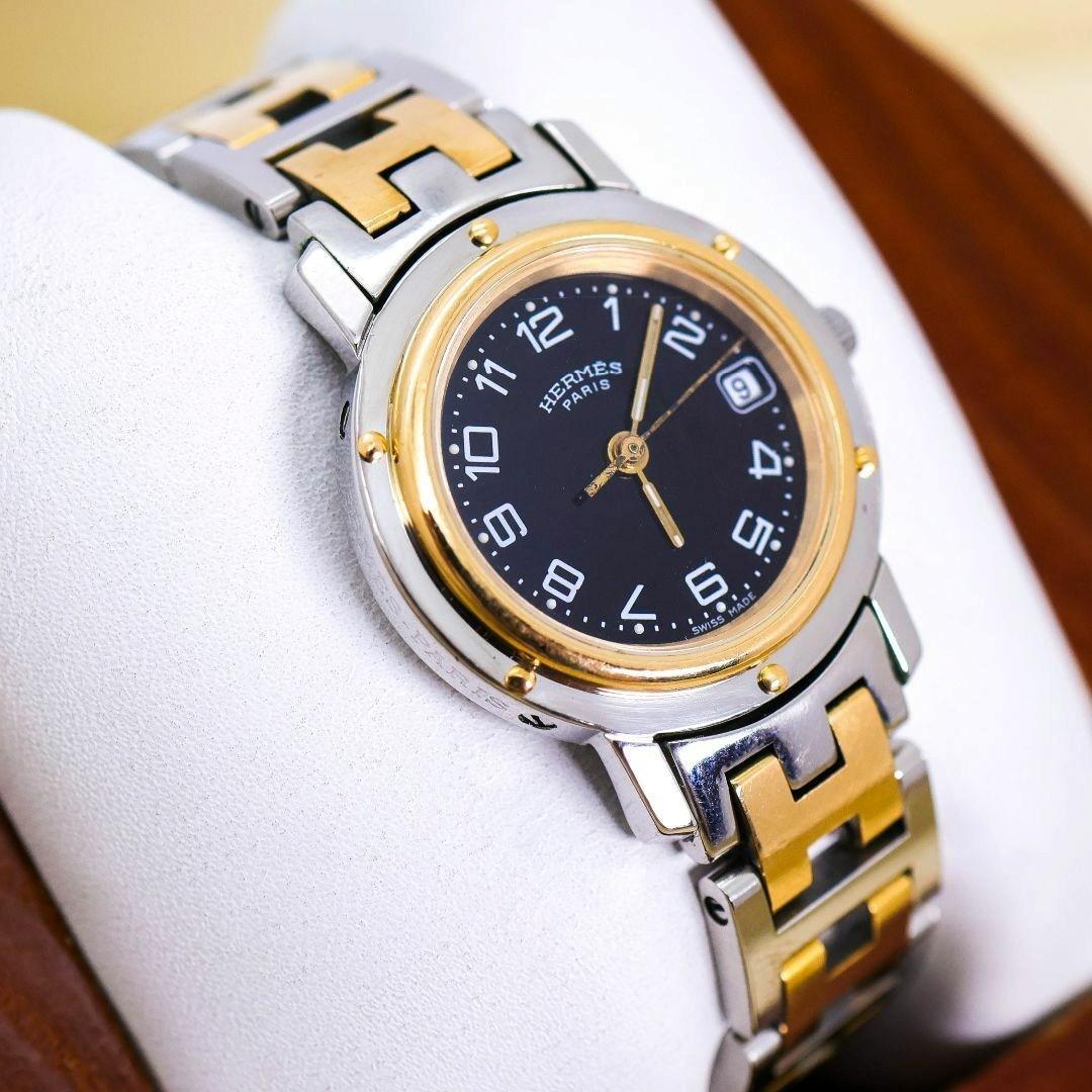 稼働 Hermes クリッパー 腕時計 ブラック CL4.220 967