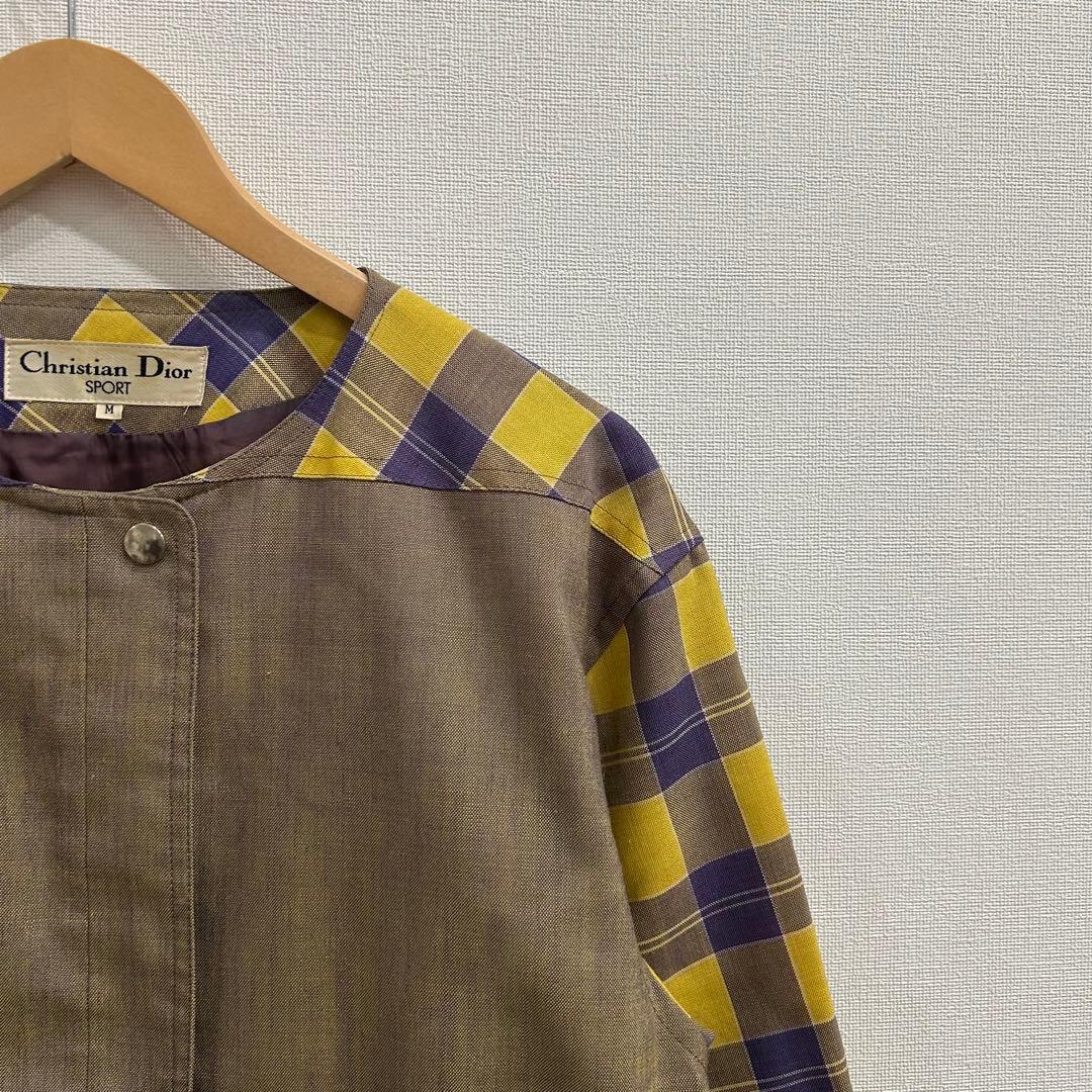 【R463】 Christian Dior リネンジャケット サイズM ブラウン