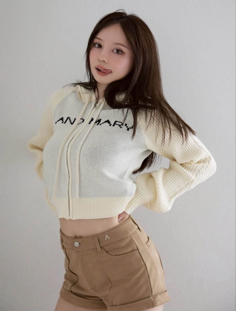 andmary Jeniffer knit hoodie set パーカーのみ