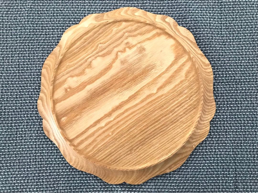 studio fujino 藤崎均 輪花皿 丸皿 8寸（タモ）