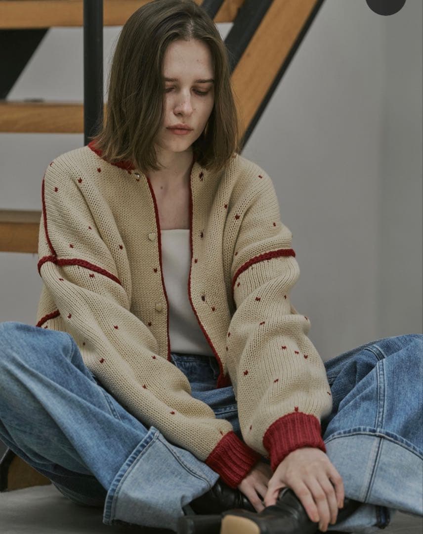 willfully heart dot リバーシブルカーディガンセーター