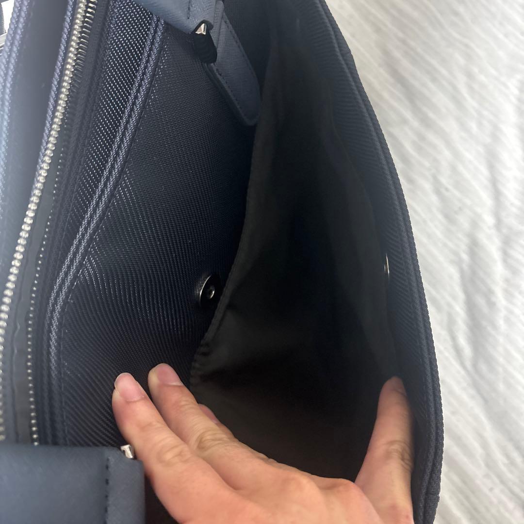 【開封後使用なし】タケオキクチ スマート モノトーントートバッグ　ネイビー