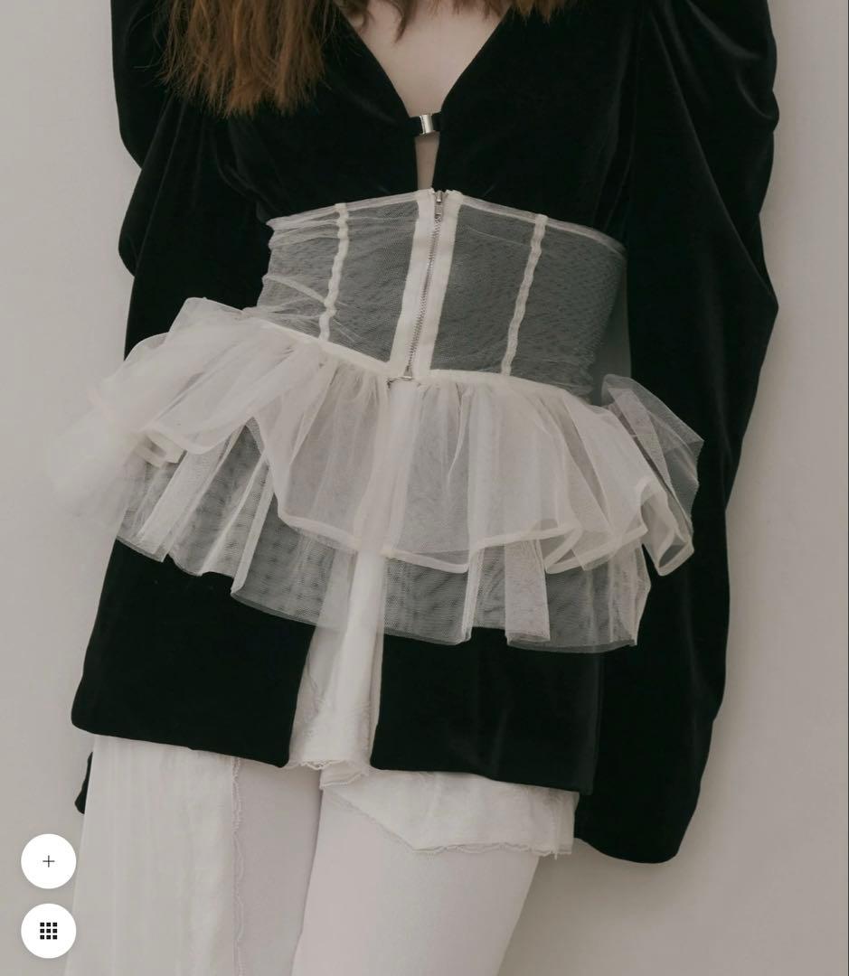 LA BELLE ETUDE クラシカルベロアパフスリーブJK black