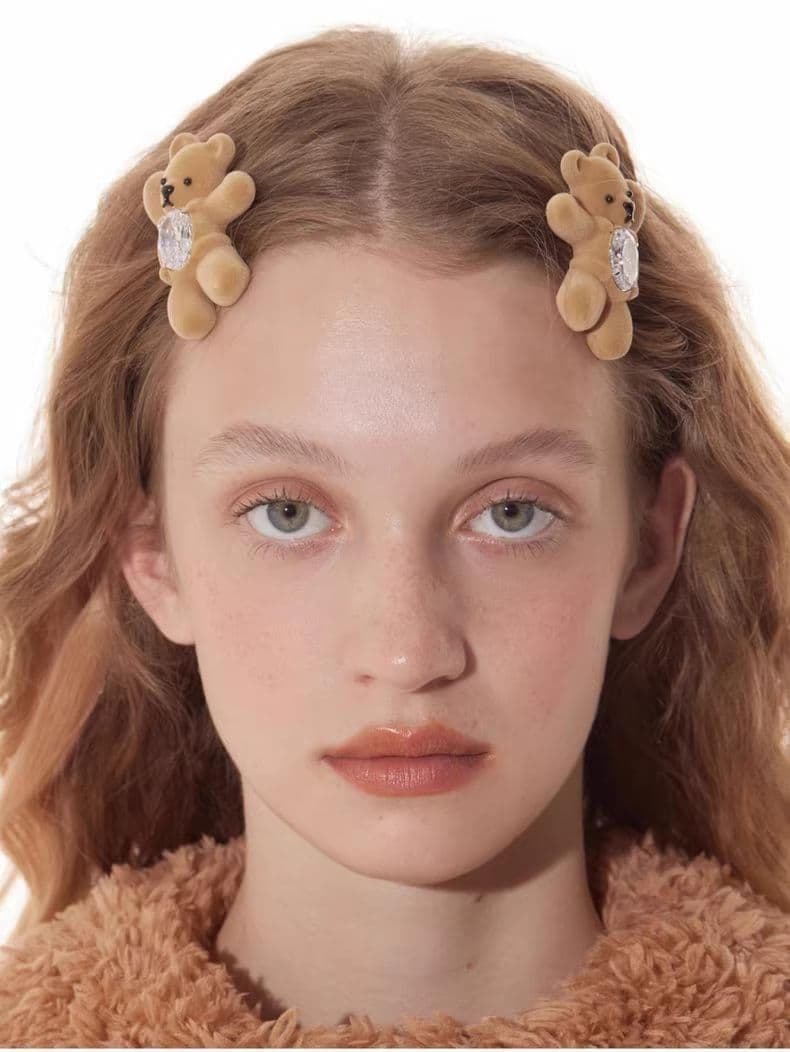 YVMIN クマ ヘアピン ヘアクリップ セット ペア 2 枚