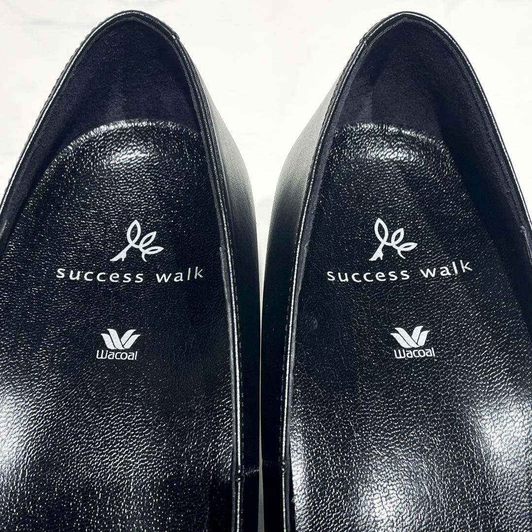 未使用級☆ワコール サクセスウォーク スクエアトゥ 5cmヒールパンプス 24D