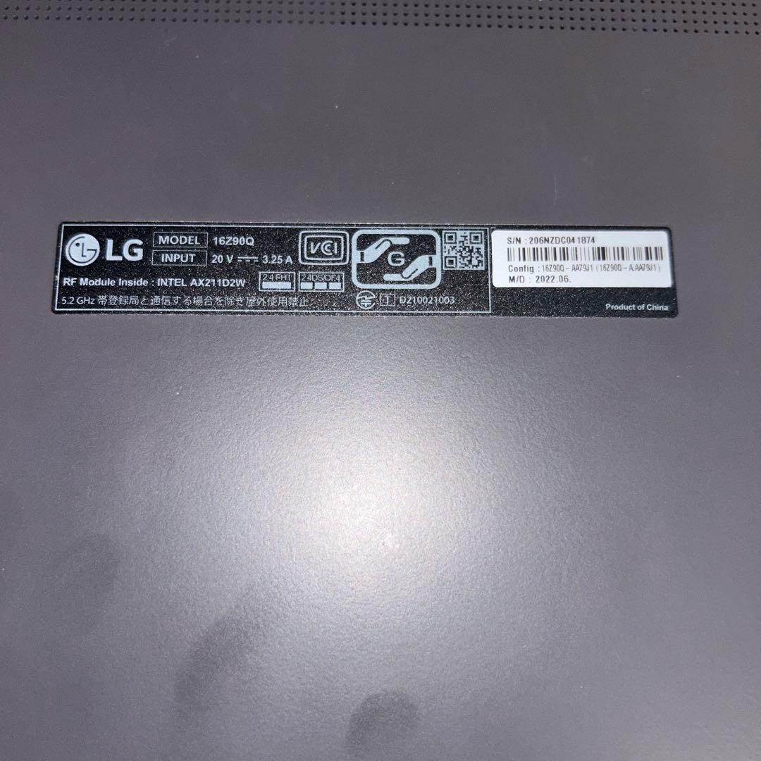 Windowsノート本体 LG gram 16Z90Q-AA79J1 GeForce
