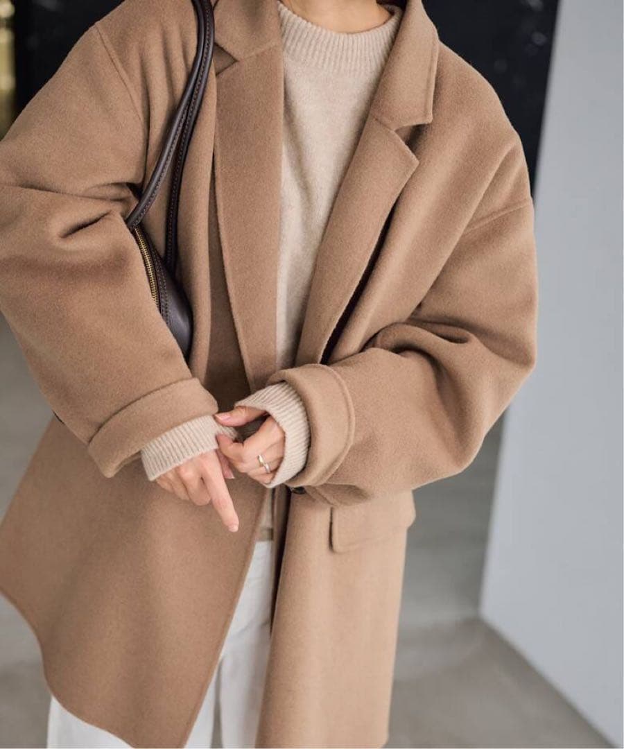 新品タグ付 FRAMeWORK ハミルトンリバーテーラードコート ベージュ36