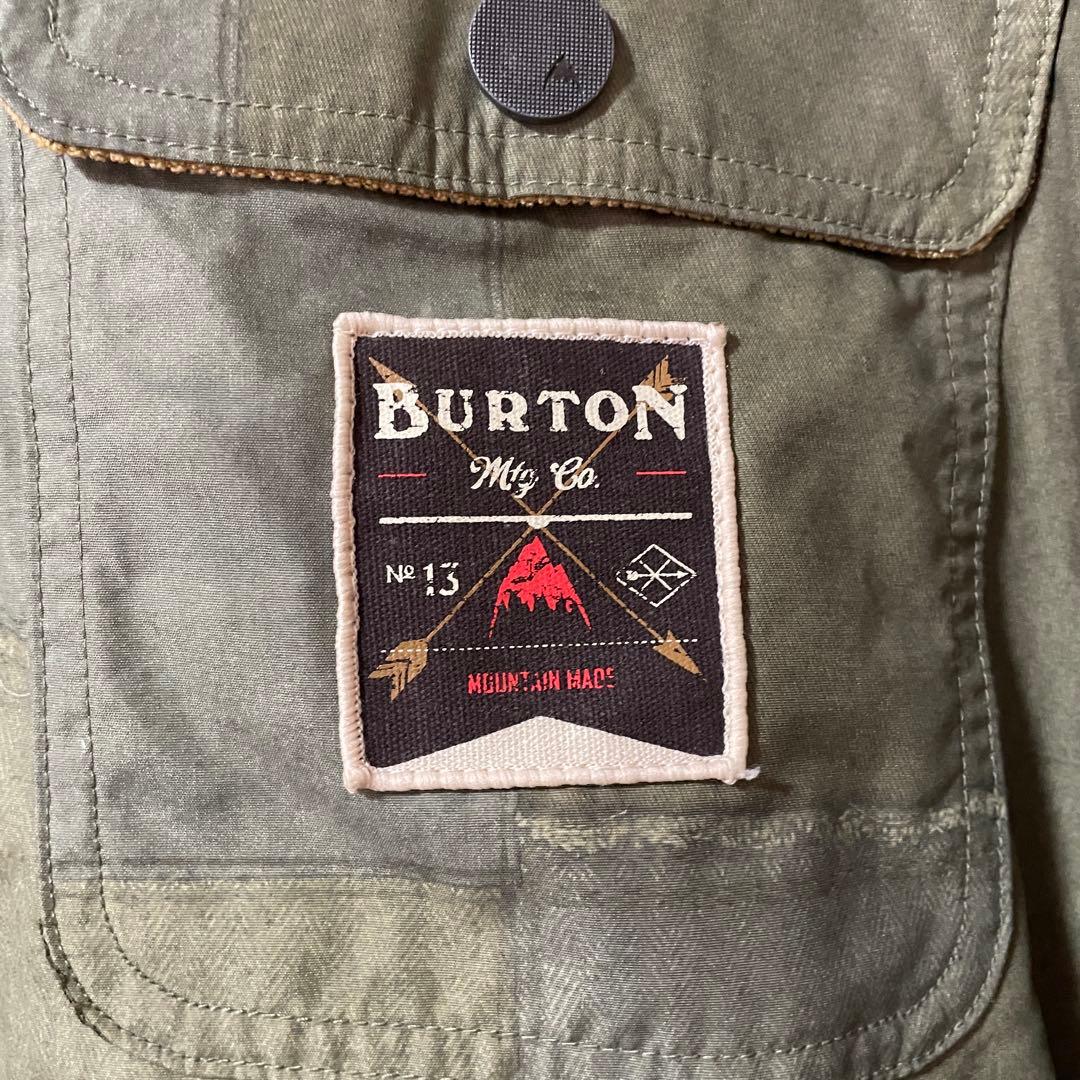 Burtonバートンスキーウェアスノーボードジャケット緑グリーンカーキチェック柄
