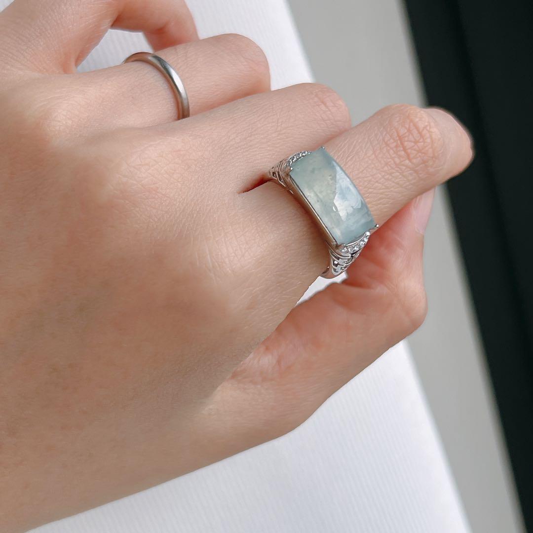 ミャンマー産天然本翡翠 リング シルバー925