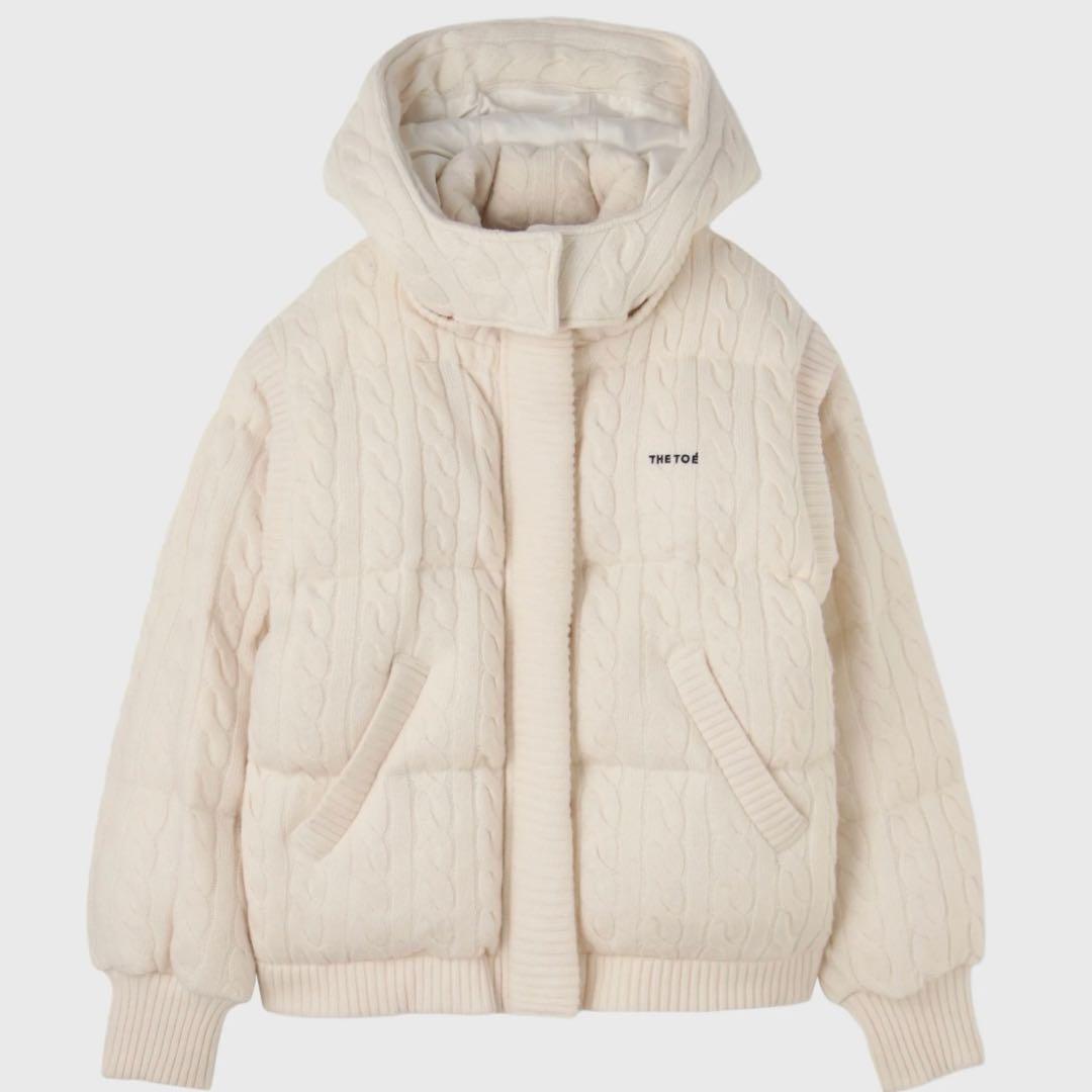 ジャケット・アウター the toe Shard Knit Down White