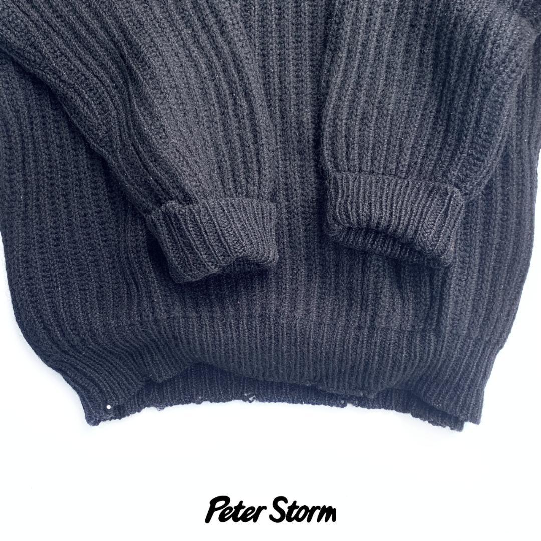 80sフィッシャーマンニットセーター（メンズ-M）【Peter Storm】