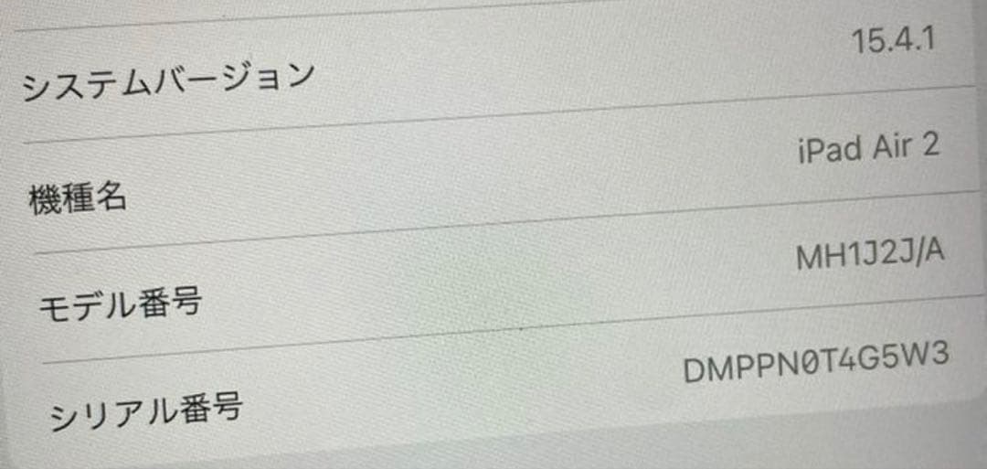 iPad本体 iPad Air 2 WI-FI 128GB /A1566/ MH1J2J/A