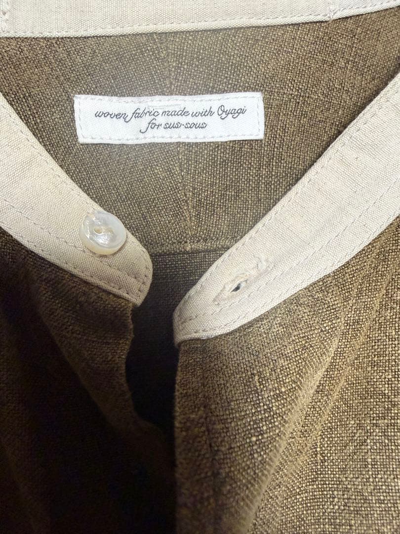 【サイズ7】sus-sous officer shirts オリーブカーキ