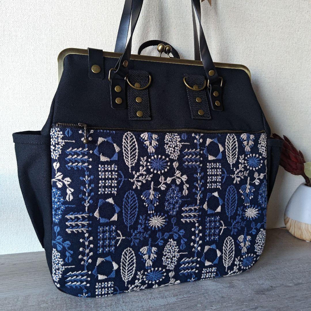 【maginko様】縦型がま口ショルダー　リュック ハンドメイド