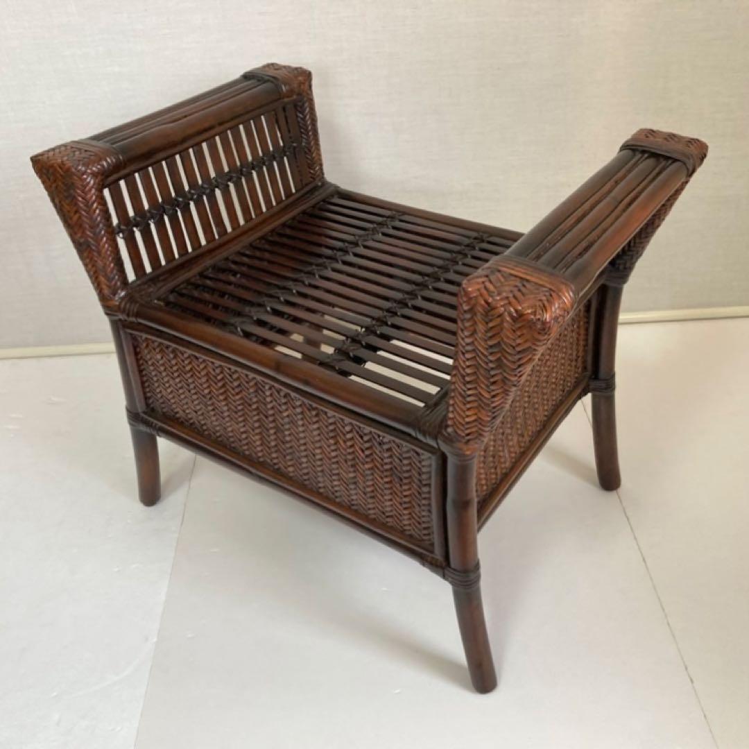 竹製 スツール チェア 椅子 ベンチ 置物台 飾り棚 肘掛け モダン レトロ