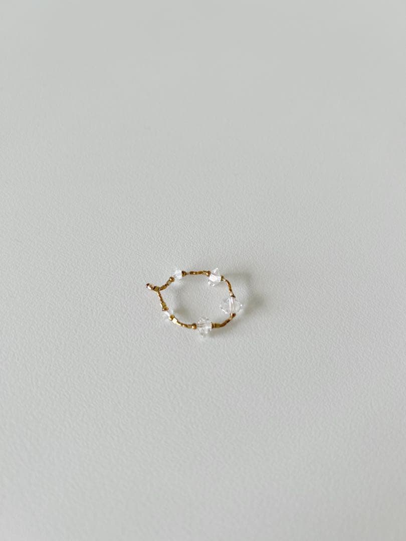 【新品】立田暁子 リング　指輪　9号　ハーキマーダイヤsamulo semeno