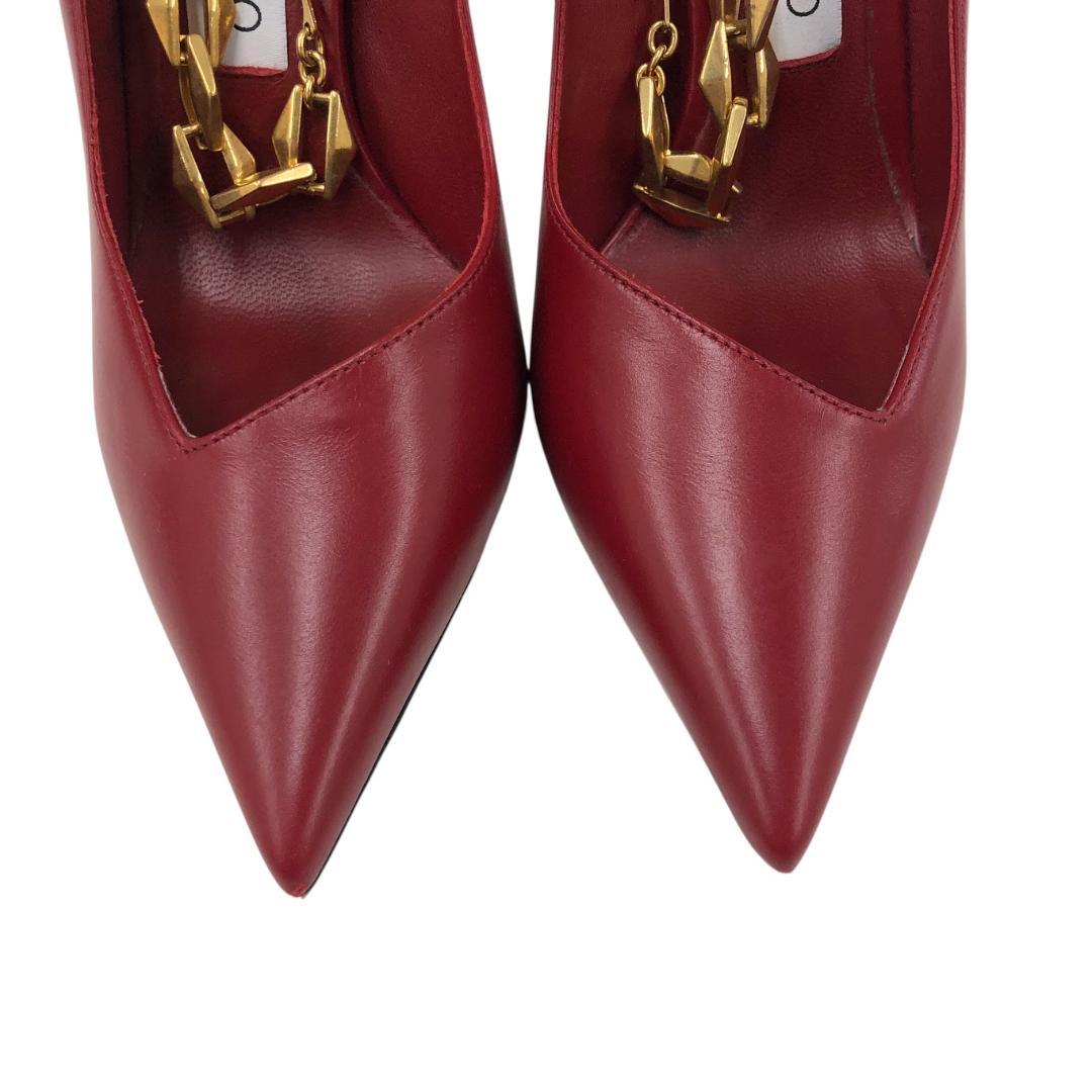 JIMMY CHOO ジミーチュウ ハイヒール パンプス レッド ゴールド