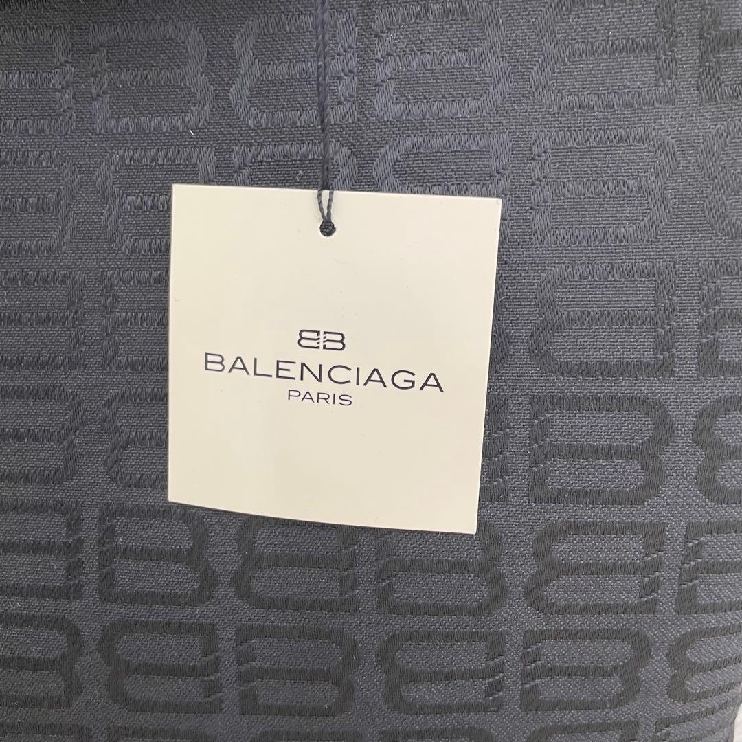 新品未使用 バレンシアガ トートバッグ BB柄 キャンバス レザー ブラックA4