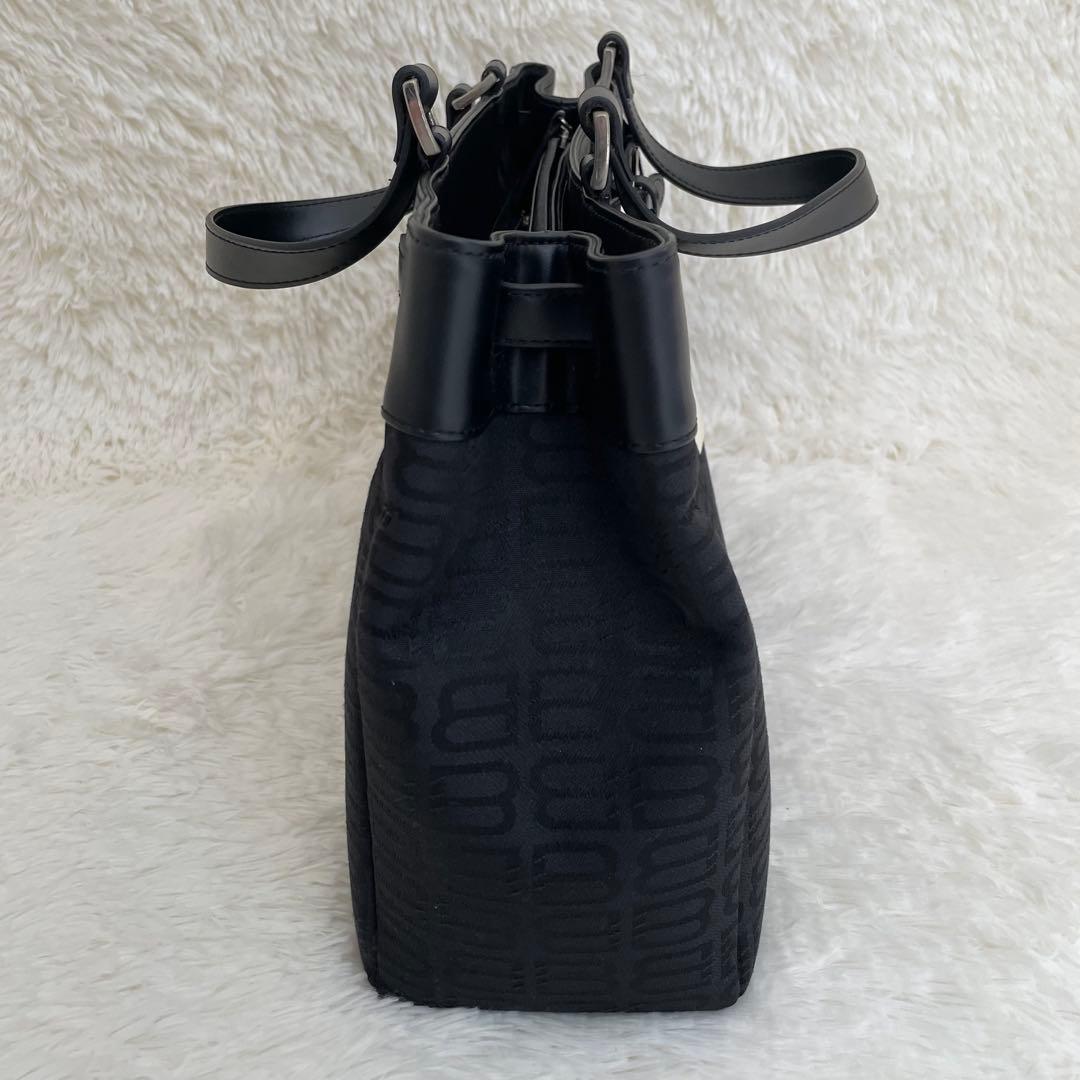 新品未使用 バレンシアガ トートバッグ BB柄 キャンバス レザー ブラックA4