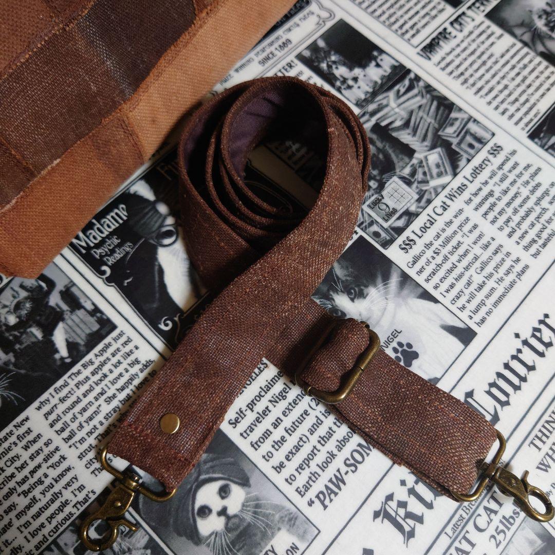 ☬酒袋リメイク☬BIGトートバッグ/カットオフパッチワーク/柿渋染め/古布/襤褸