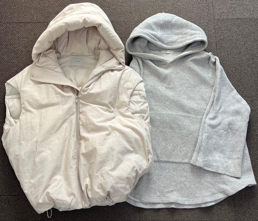 argue FOODIE OVER DOWN VEST フーディセット