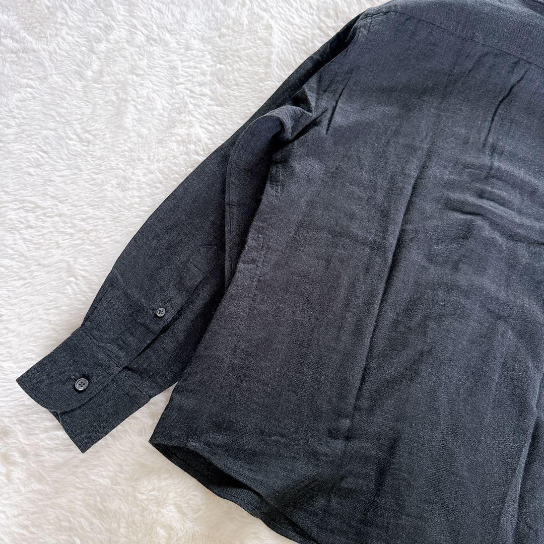 【Ermenegildo Zegna】長袖シャツ コットンカシミヤ混 グレー M