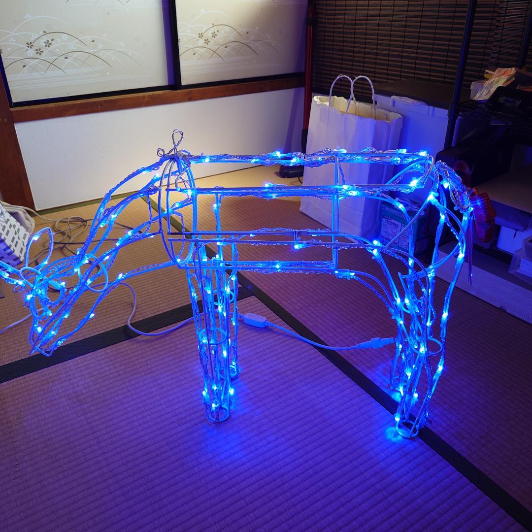 【再値下げ】 クリスマス トナカイ 青色 LED イルミネーション 2体セット