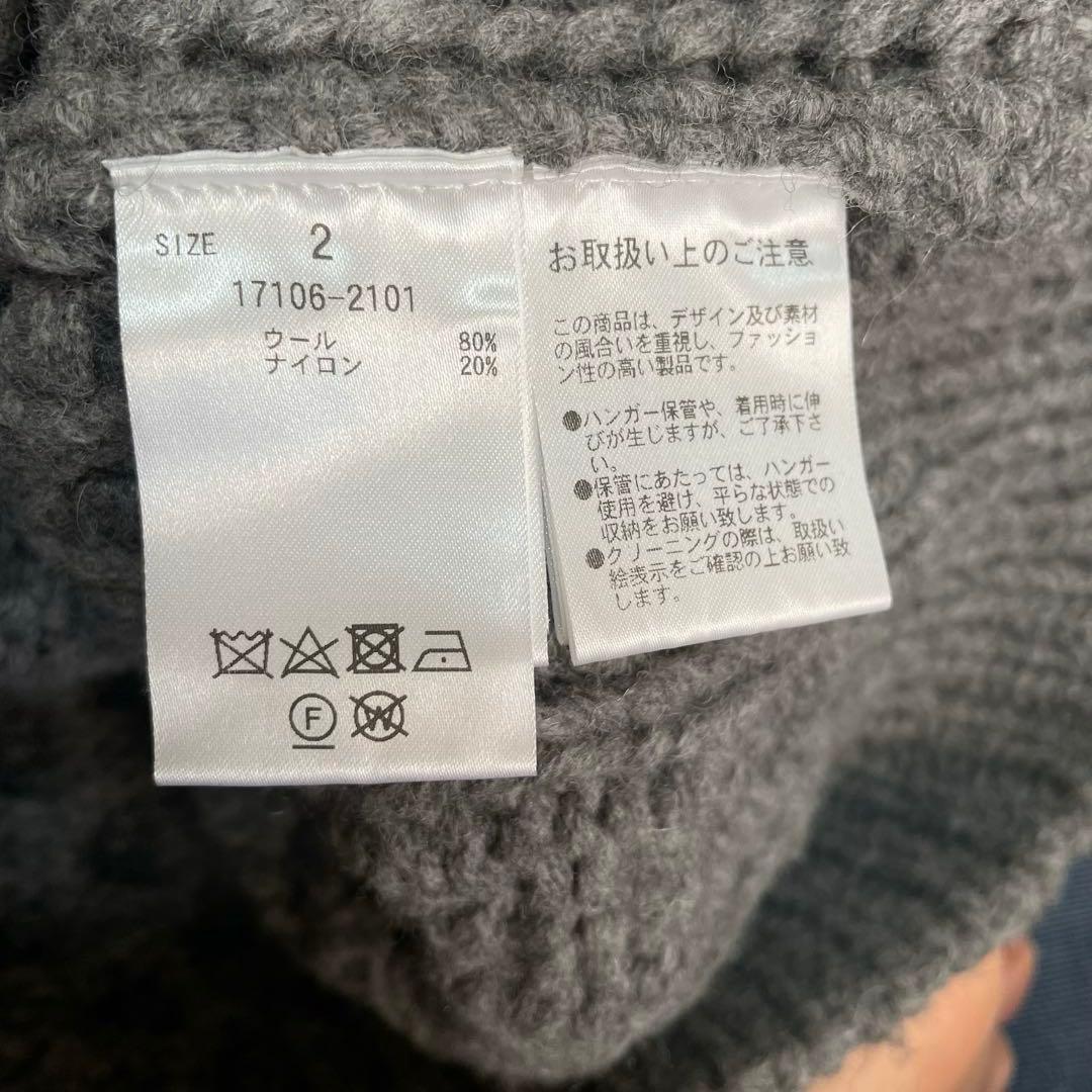 クラネ CLANE アーチケーブル ハンドニット グレー　ウール　美品　M
