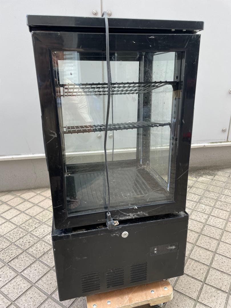 4面ガラス冷蔵ショーケース 黒