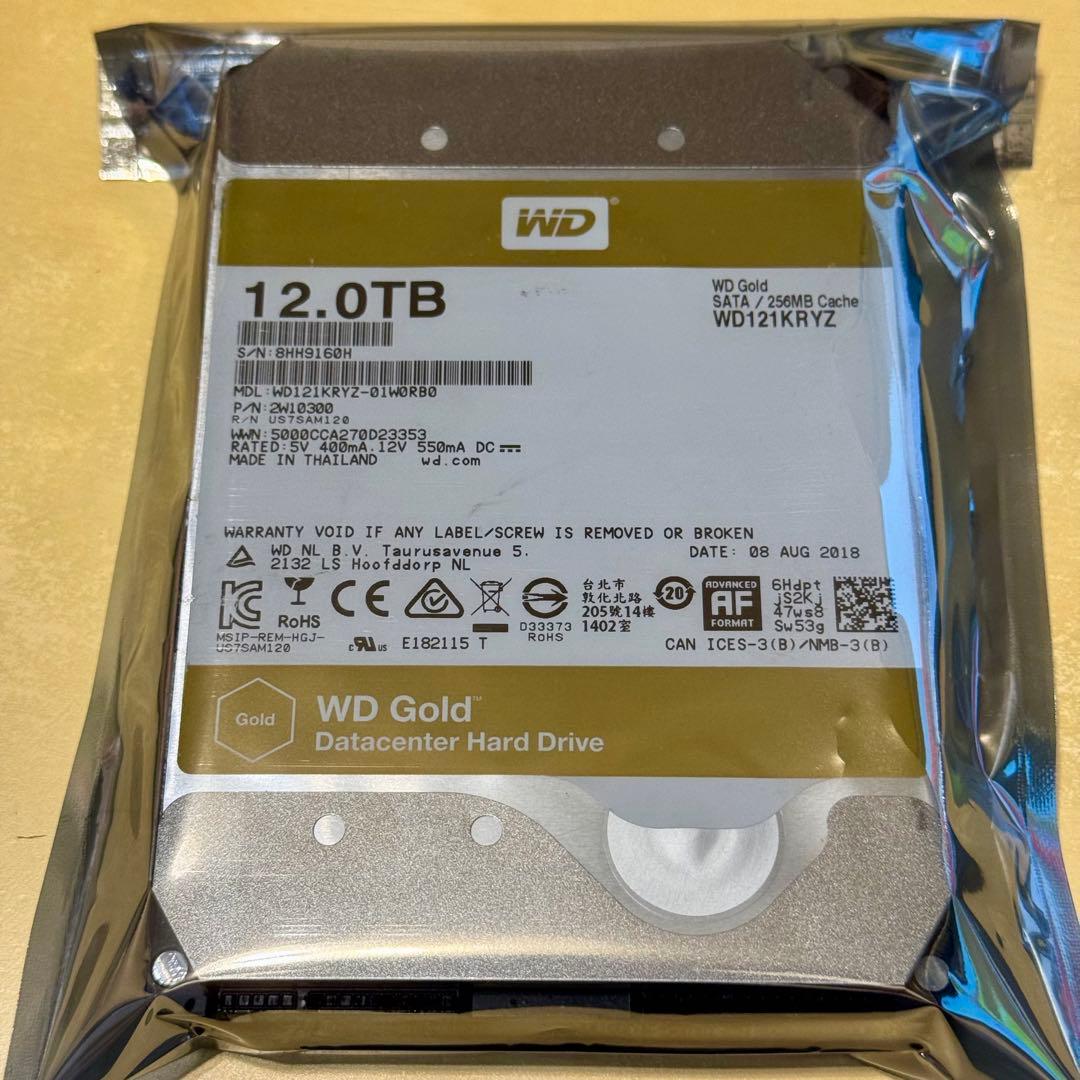 WD121KRYZ (160H) WD Gold 12TB ヘリウム