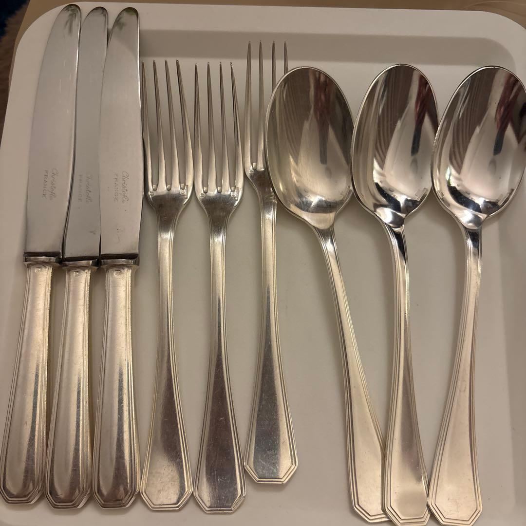 デラシネ　クリストフル テーブルナイフ スプーンフォーク　9本セット