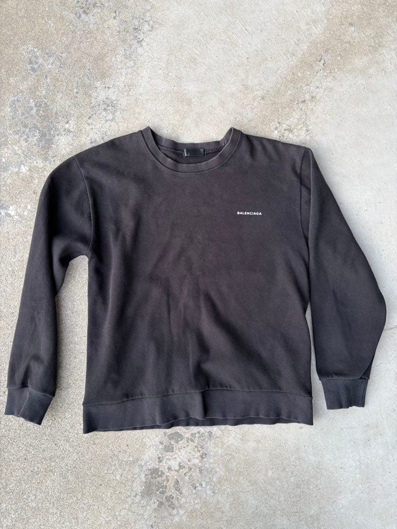 BALENCIAGA ブラック スウェット トレーナー　ロゴ