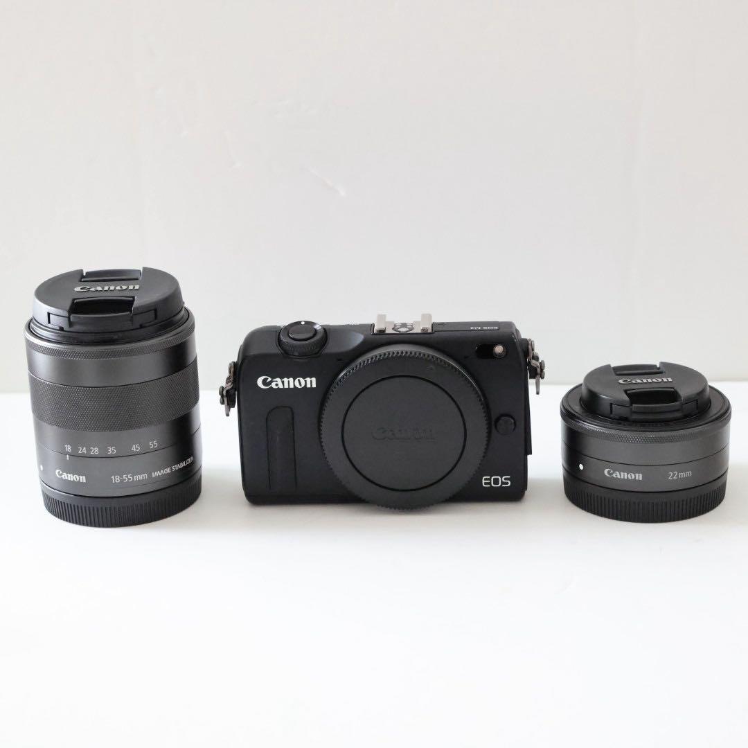 Canon EOS M2ミラーレスカメラ 2レンズ付き