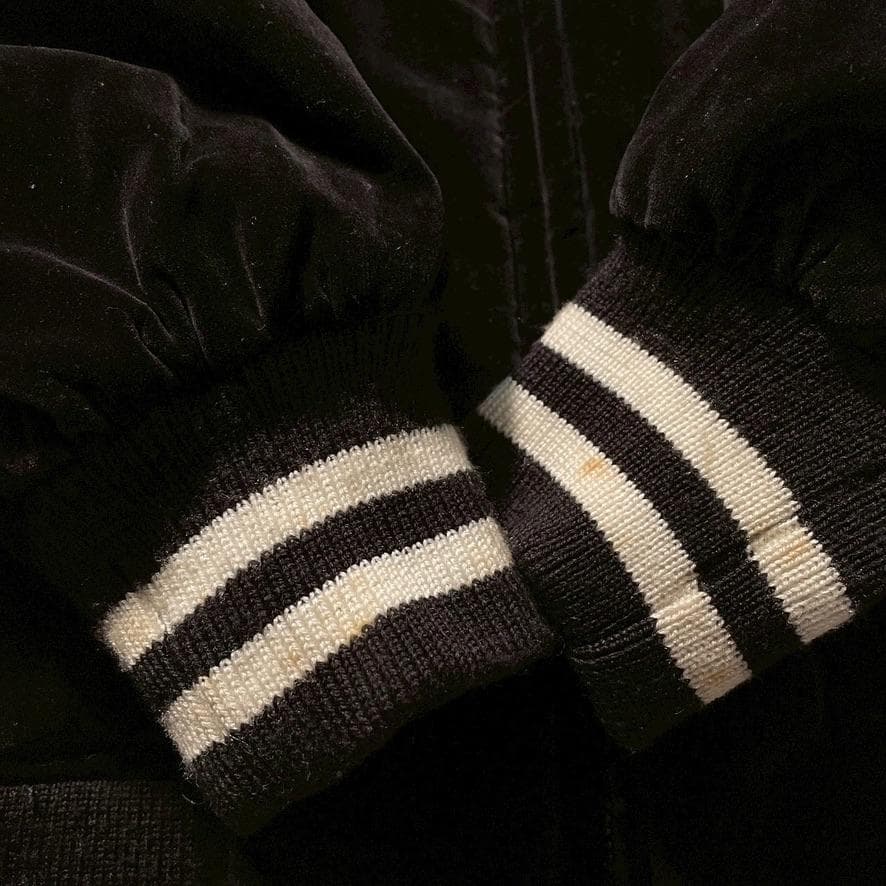 せ*な様 【別珍】スカジャン 鷲 龍 刺繍 ベロア生地 横須賀ジャンパー 黒 9