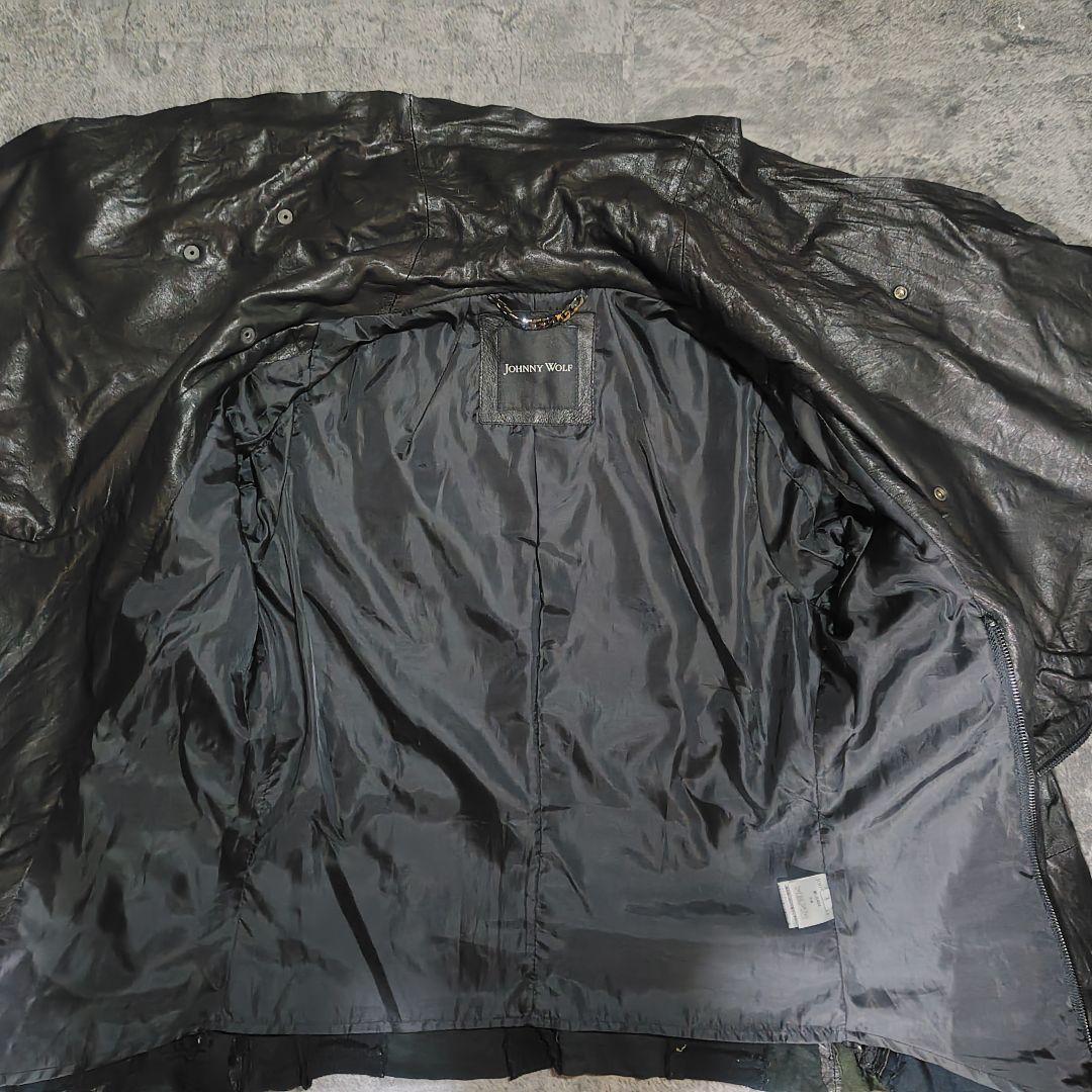sandwich Johnny Wolf ドレープレザージャケット 変形襟