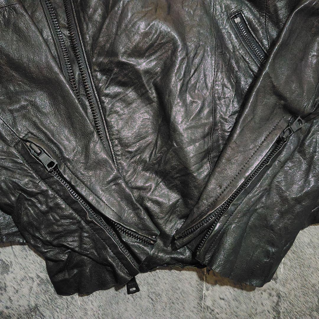 sandwich Johnny Wolf ドレープレザージャケット 変形襟